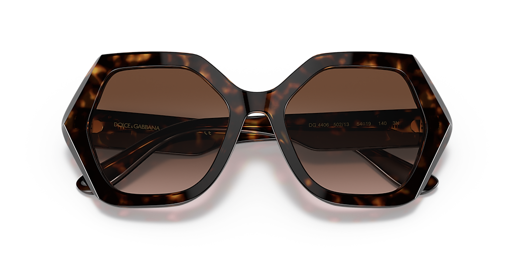 DOLCE&GABBANA DG4406 Havana - Women Luxury Sunglasses, Gradient Brown Lens