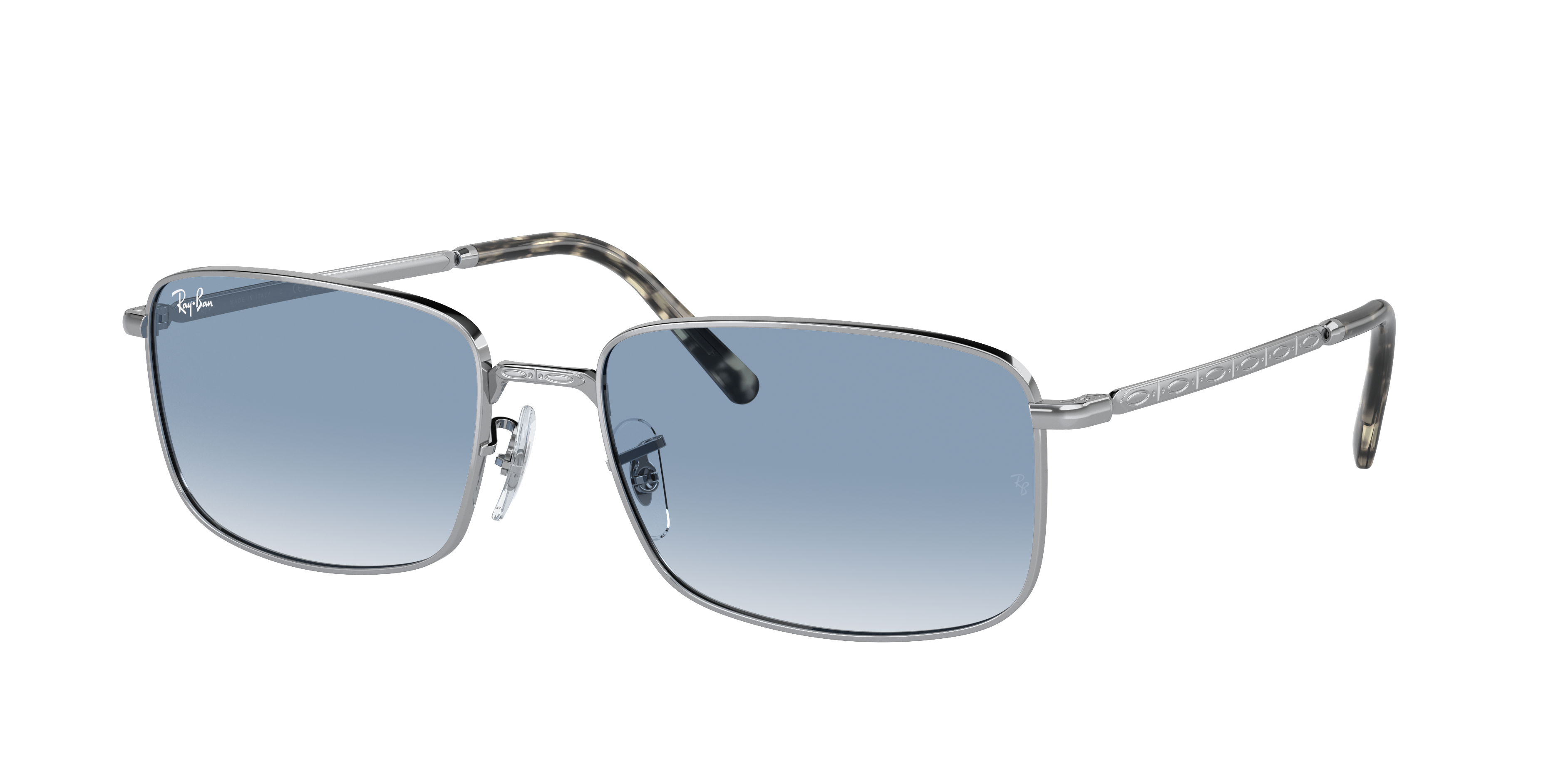 Ray-Ban RB3717 XL (57 - 18) with Blue lenses and Silver frame