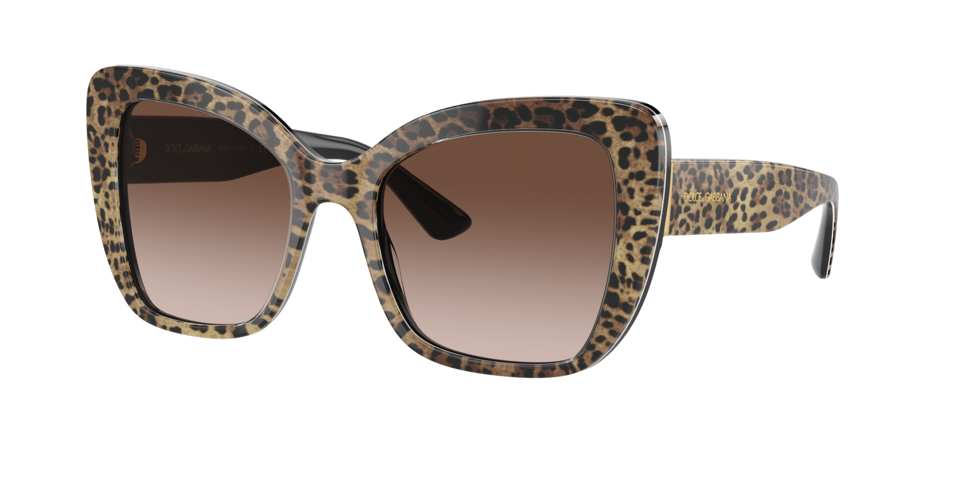 Dolce&Gabbana Woman Sunglass DG4348 -  Frame color: Leo Brown On Black, Lens color: Brown Gradient Dark Brown