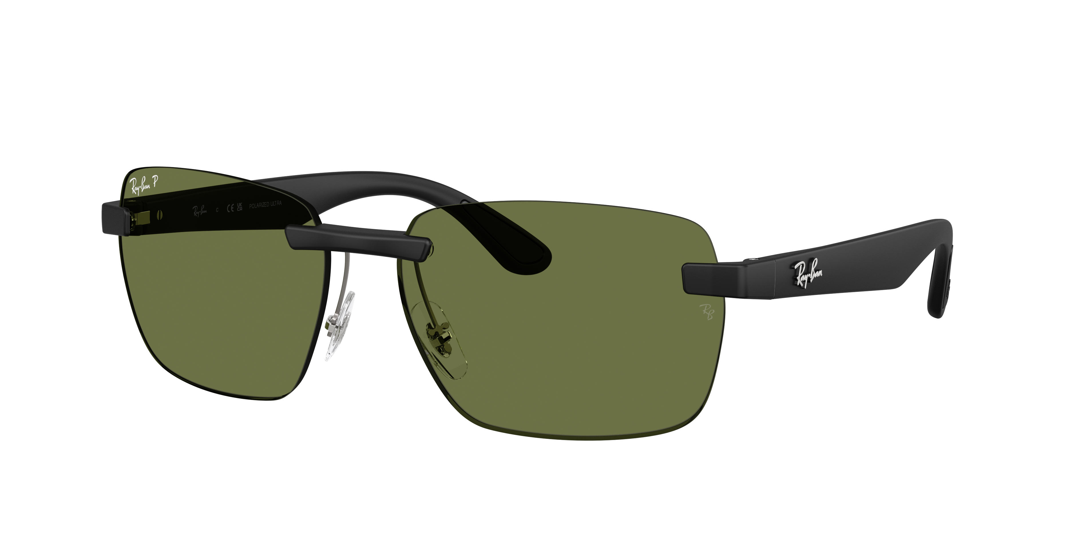 Ray-Ban Unisex Sunglass RB4470 Polarized Lenses -  Frame color: Sand Black, Lens color: Polarized Green
