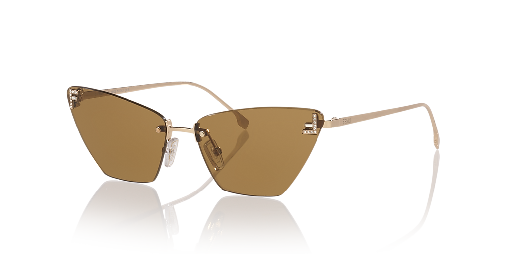 サングラス FENDI Woman Sunglasses Brown FE4160US 28E Fendi Fendi First Crystal FE4160US S (57 - 14) with Brown