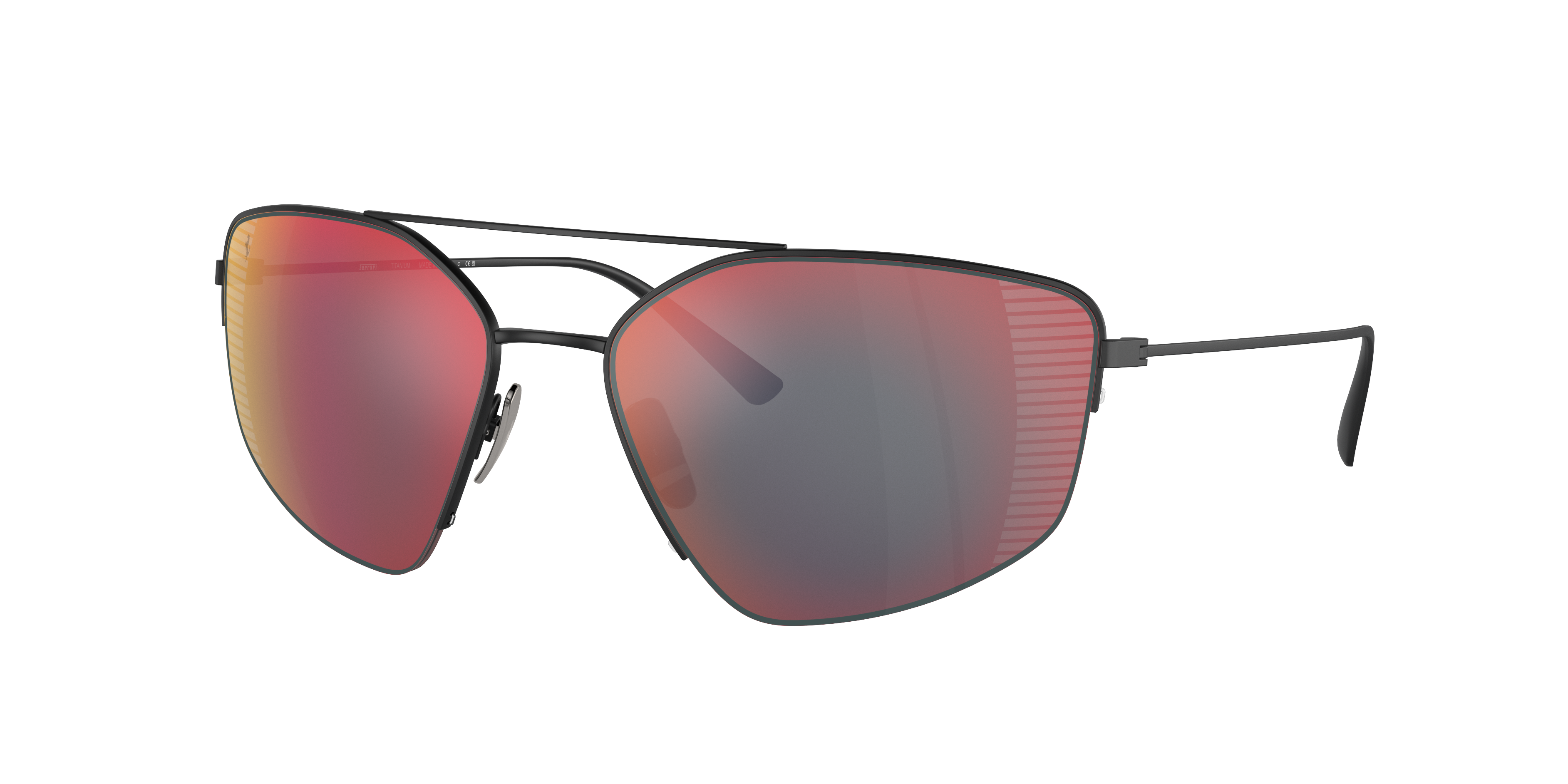 Ferrari Man Sunglass FH1009T -  Frame color: Matte Black, Lens color: Mirror Red