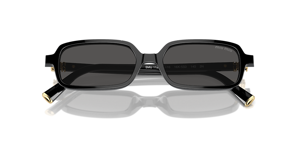 MiuMiu◆サングラス ロゴ フェミニン トレンド ミルク MU11ZS Miu Miu MU 11ZS S (51 - 16) with Grey lenses and Black frame