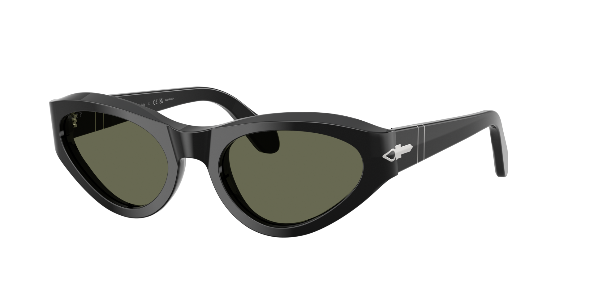 Persol Woman Sunglass PO0052S -  Frame color: Black, Lens color: Green Polar