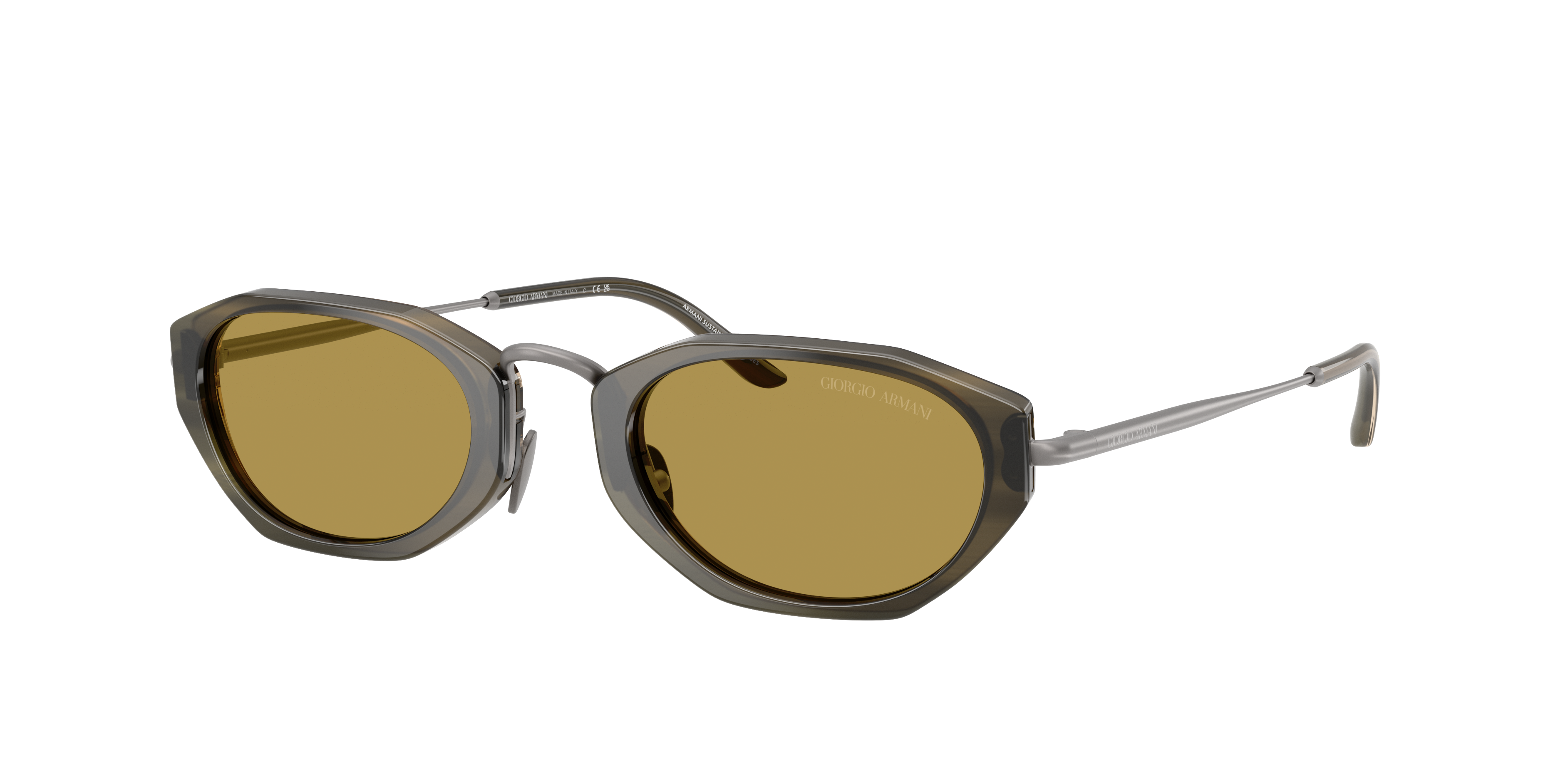 Giorgio Armani Herren Grün Mann Sunglass Ar8242 - Rahmenfarbe: Gestreift, Linsenfarbe: