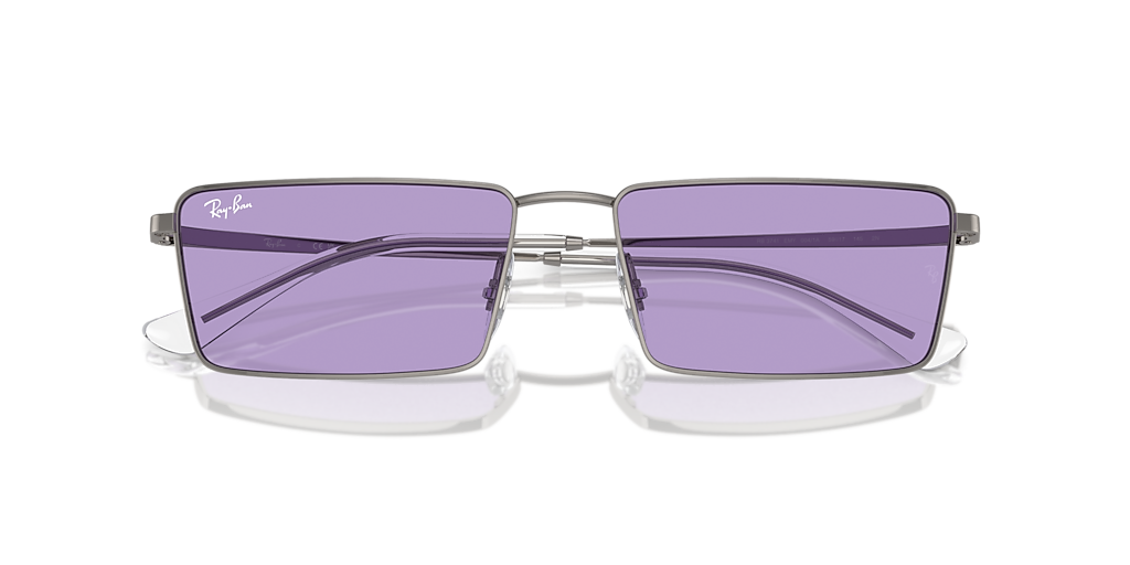 Ray-Ban 紫色レンズ 四角形サングラスRB3741 EMY Ray-Ban RB3741 Emy Bio-Based XXL (59 - 17) with Violet lenses and