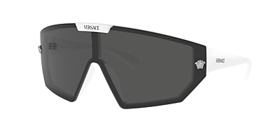 Versace VE4461 01 Grey Mirror Black/Mirror Blue Violet & Crystal 