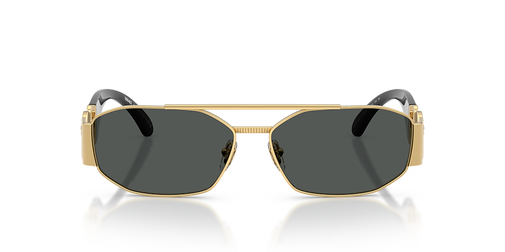 VERSACE VE2287 Gold - Men Luxury Sunglasses, Dark Grey Lens