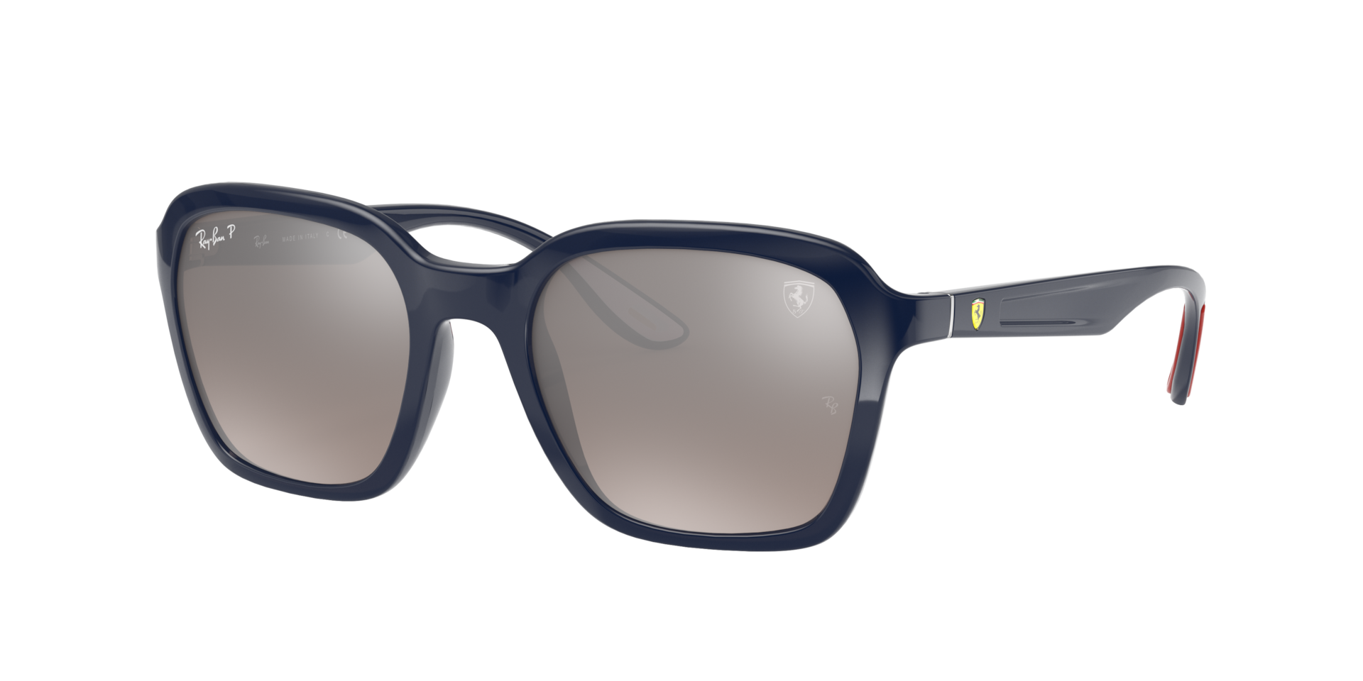 Ray-Ban Unisex Sunglass RB4343M Scuderia Ferrari Collection -  Frame color: Blue, Lens color: Silver