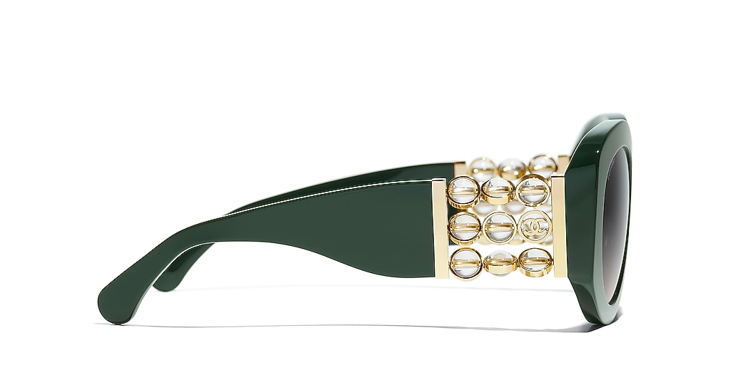 Chanel Oval Sunglasses CH5543 M (54 - 20) with Green lenses and