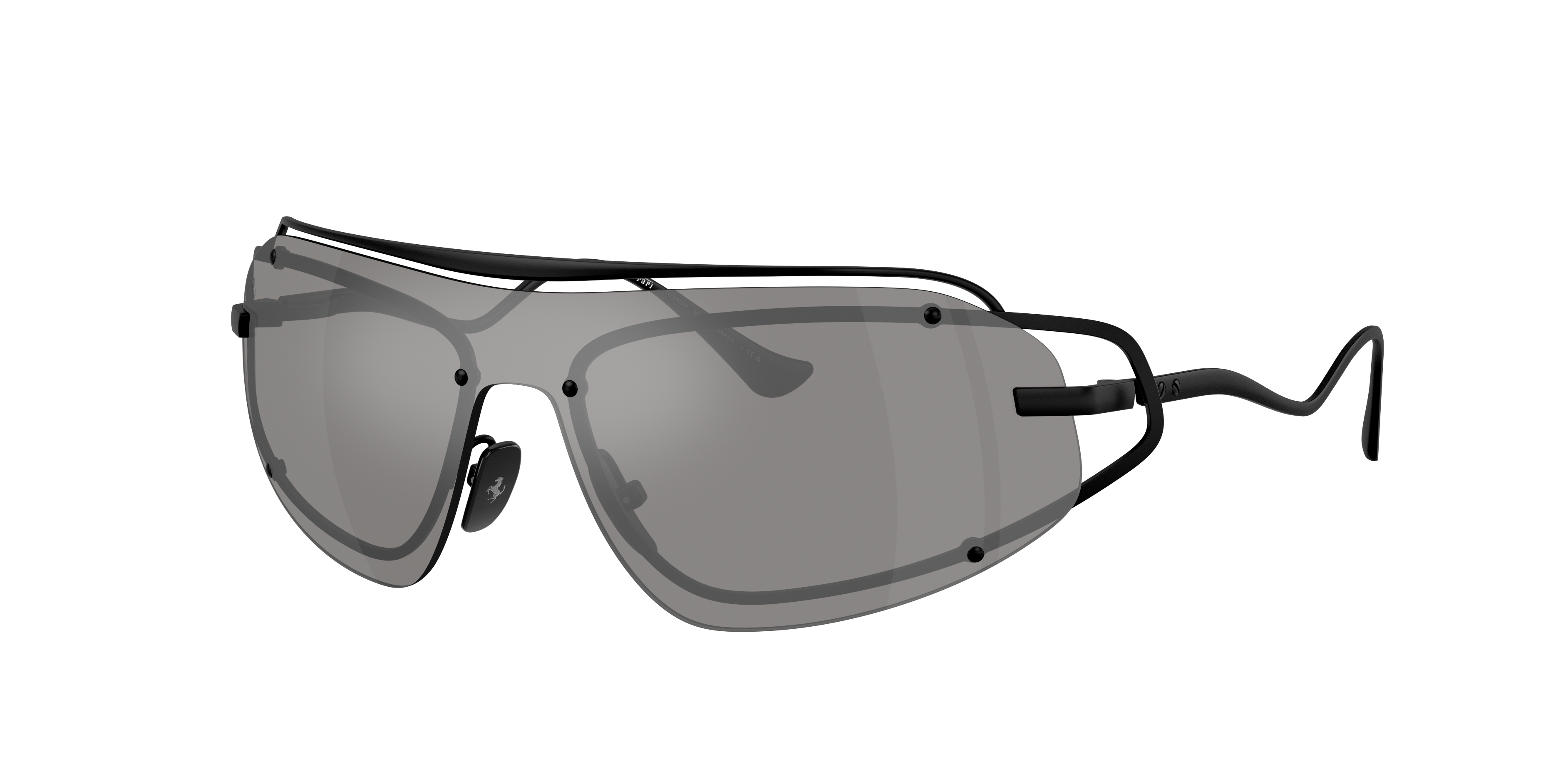 Ferrari Unisex Sunglass FH1023T -  Frame color: Matte Black, Lens color: Grey Mirror Silver Gradient