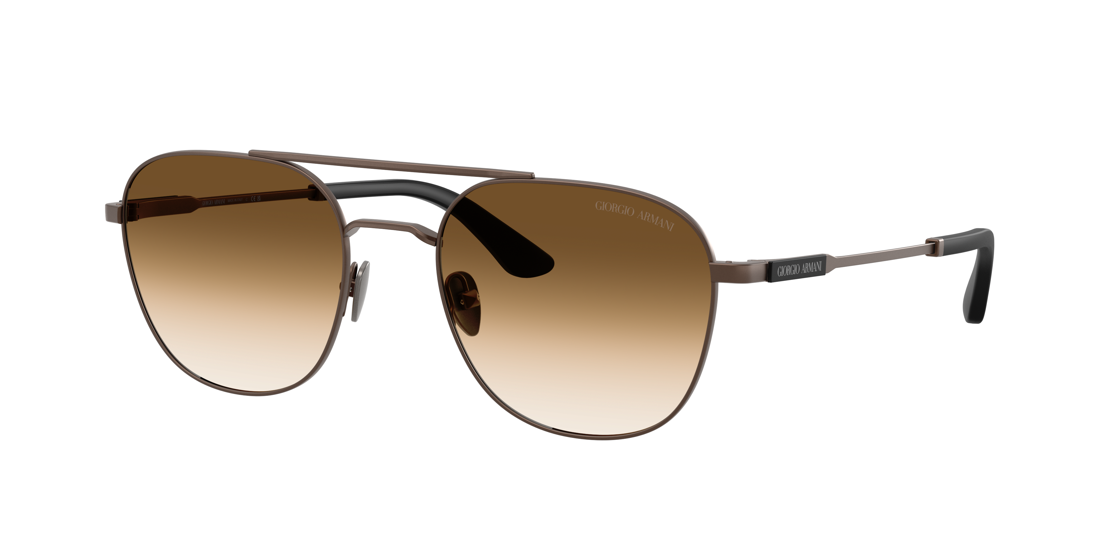 Giorgio Armani Double-bridge Sunglasses In Brown