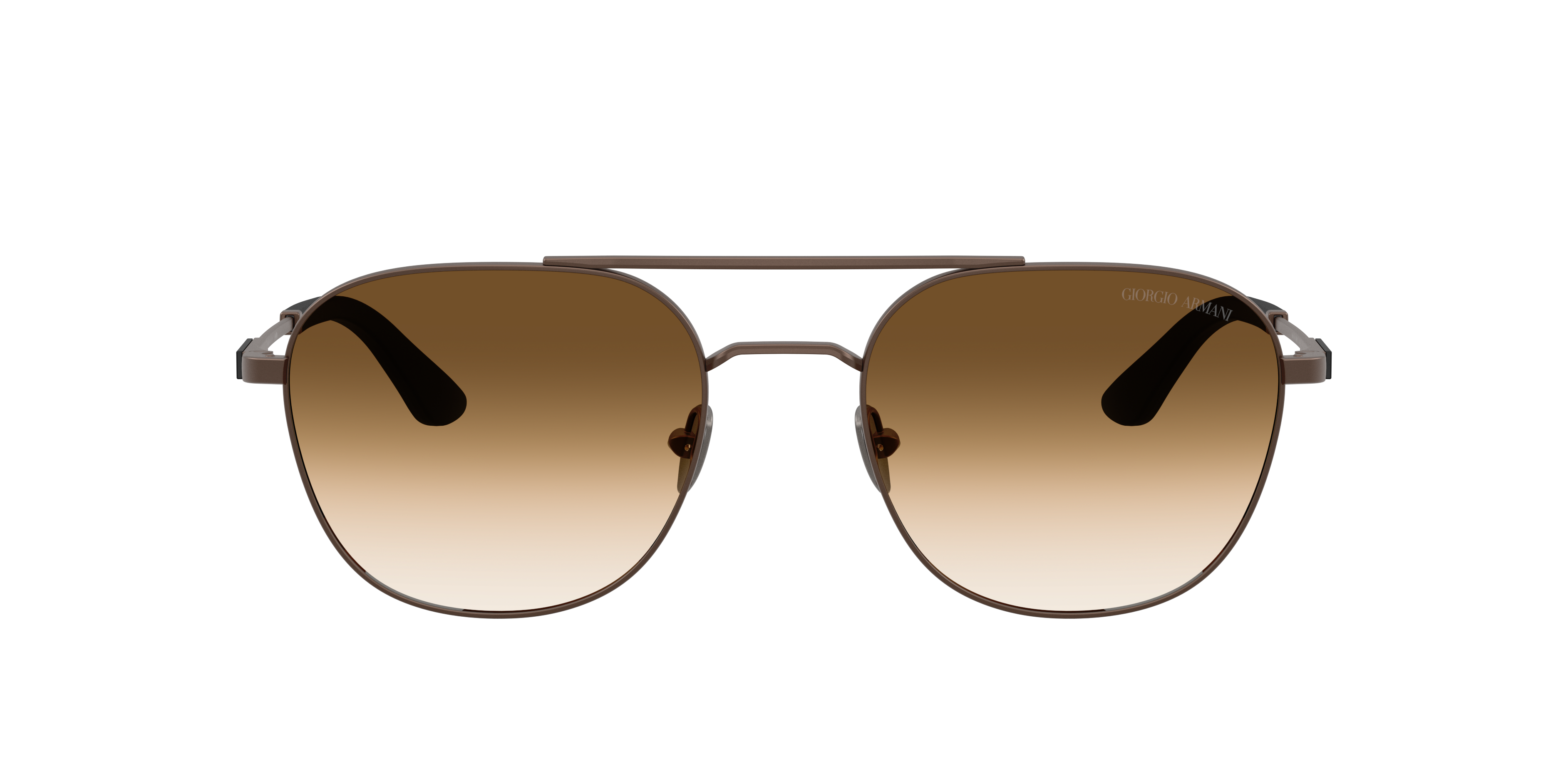 Giorgio Armani Double-bridge Sunglasses In Brown