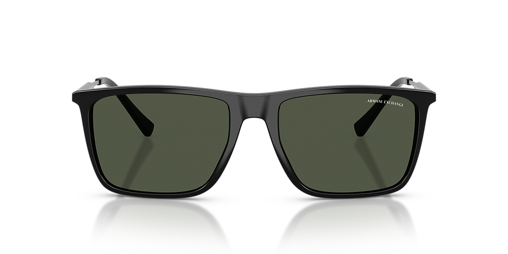 ARMANI EXCHANGE AX4160SF Shiny Black Men Sunglasses, Dark Green Polarized Lens