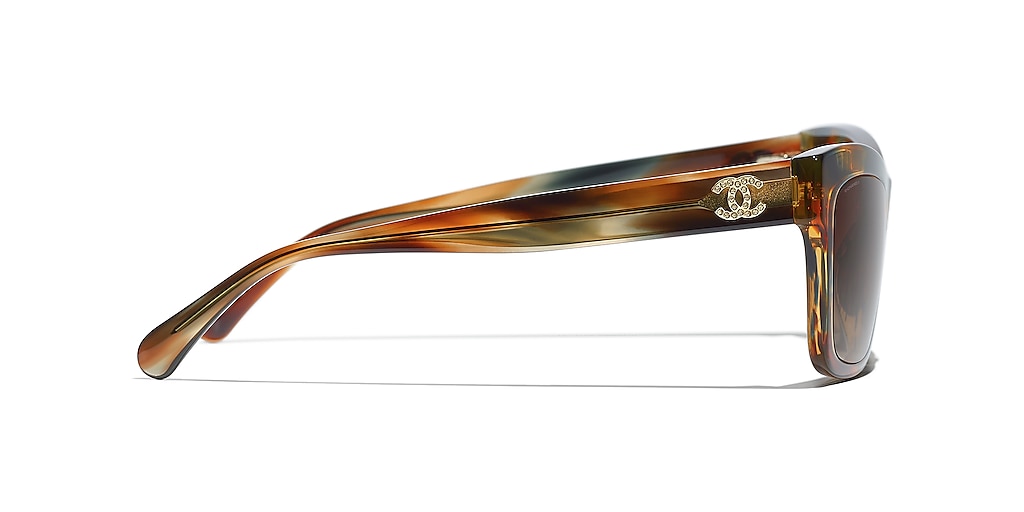 Chanel CHANEL Matelasse Coco Mark Sunglasses Brown WS11866