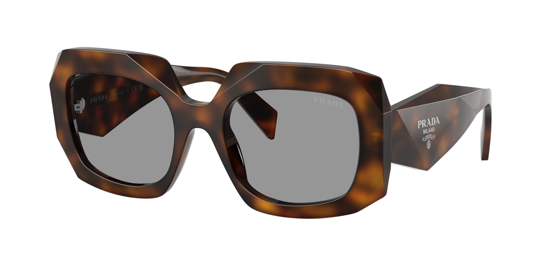 Prada Woman Sunglass PR B23S -  Frame color: Juniper Tortoise, Lens color: Grey