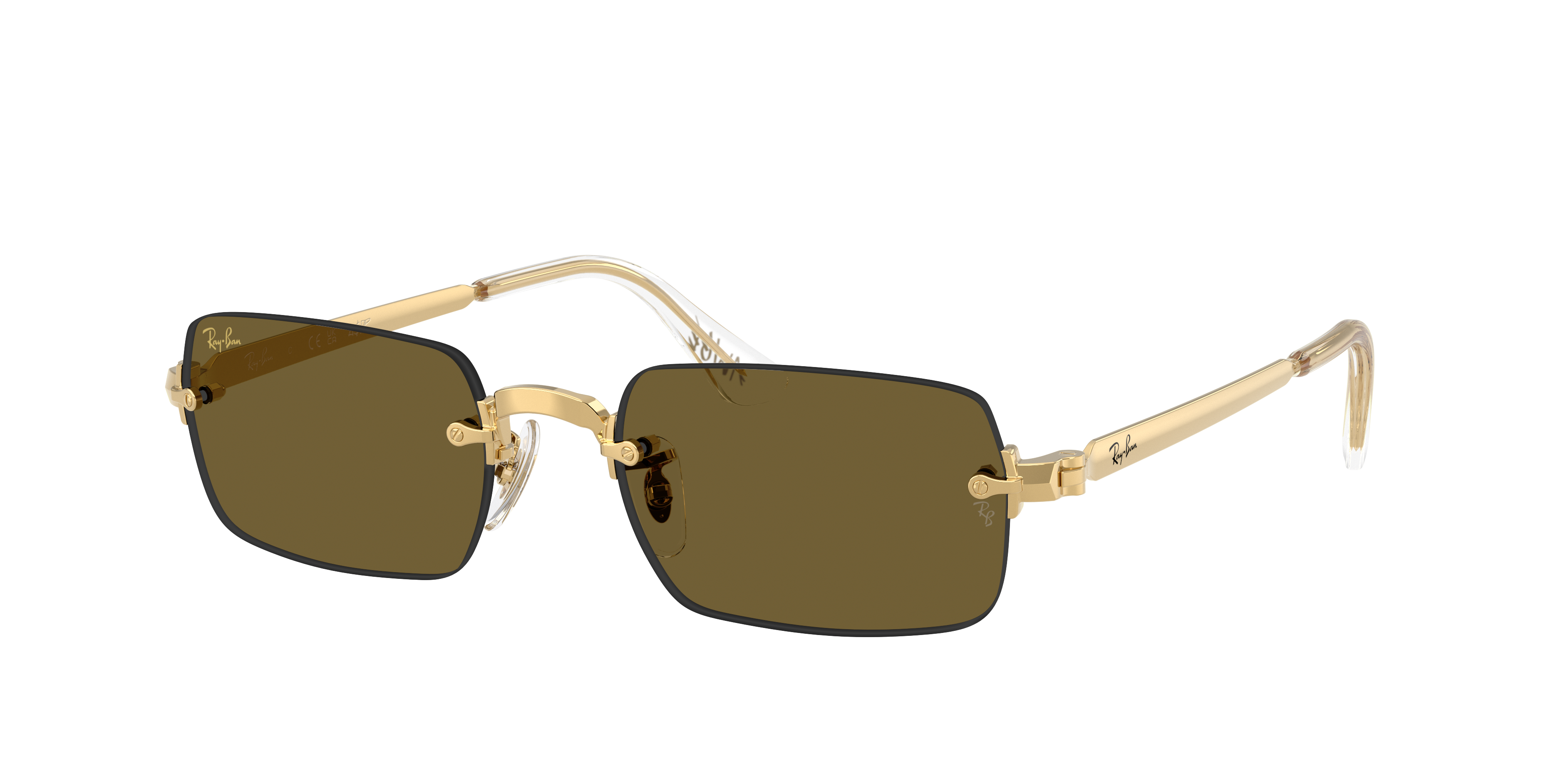 Ray-Ban Unisex Sunglass RB3928 By A$AP Rocky -  Frame color: Arista Gold, Lens color: Dark Brown