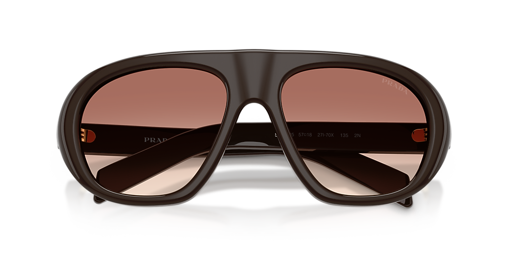 Prada PR C05S L (57 - 18) with Brown lenses and Brown frame  display picture 3