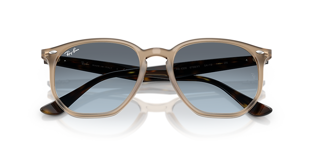 Ray-Ban RB4306 L (54 - 19) with Blue lenses and Beige frame
