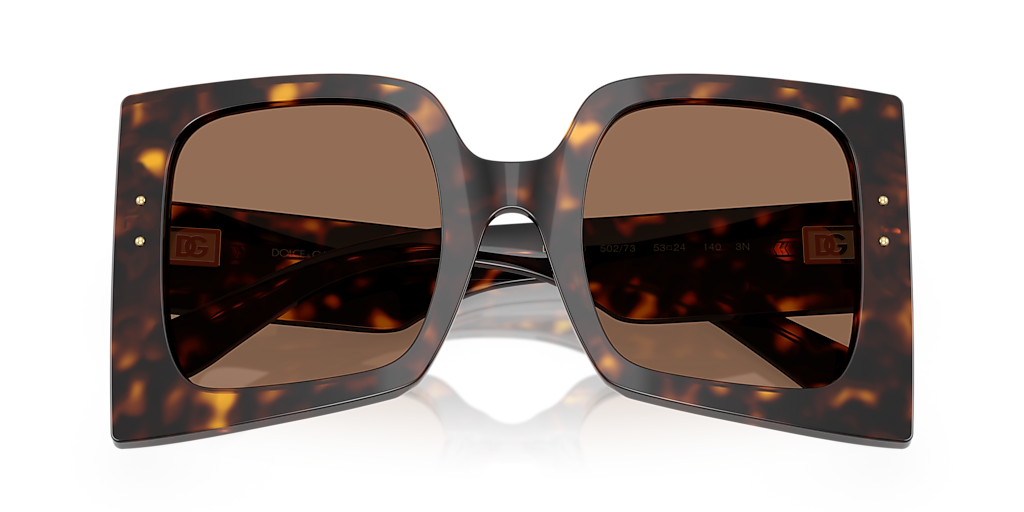 DOLCE&GABBANA DG4490 Havana - Women Luxury Sunglasses, Dark Brown Lens