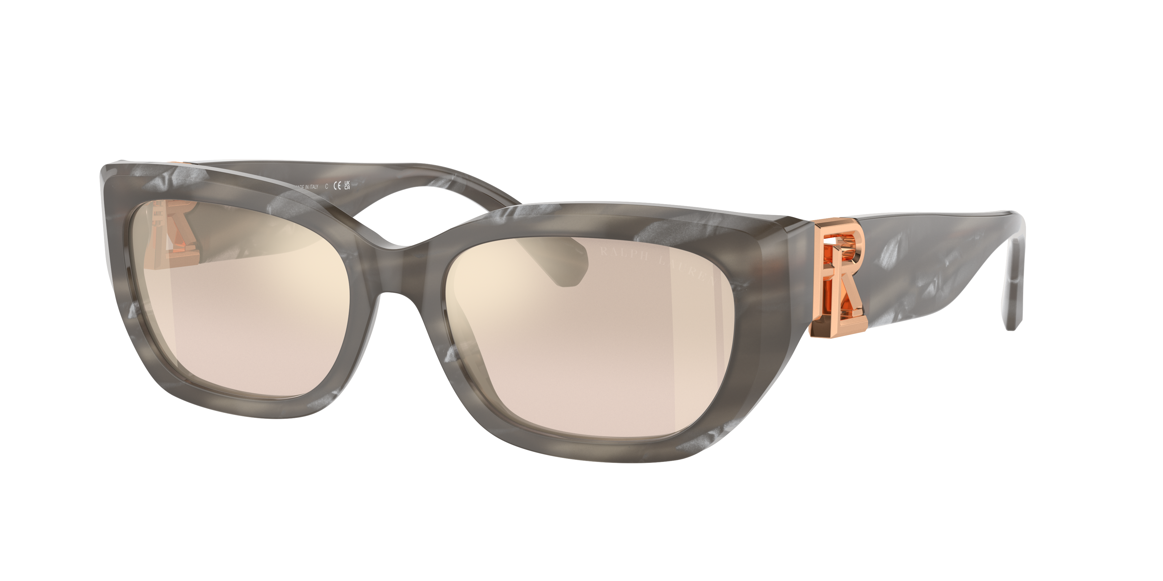 Ralph Lauren Woman Sunglass RL8222 The Bridget -  Frame color: Oystershell Black, Lens color: Brown Gradient Mirror Gold