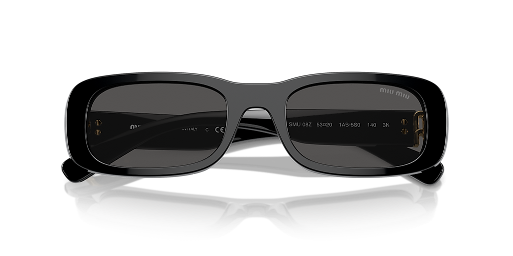 【Miu Miu】0MU 08ZS ロゴ サングラス(Black) Miu Miu MU 08ZS S (53 - 20) with Grey lenses and Black frame