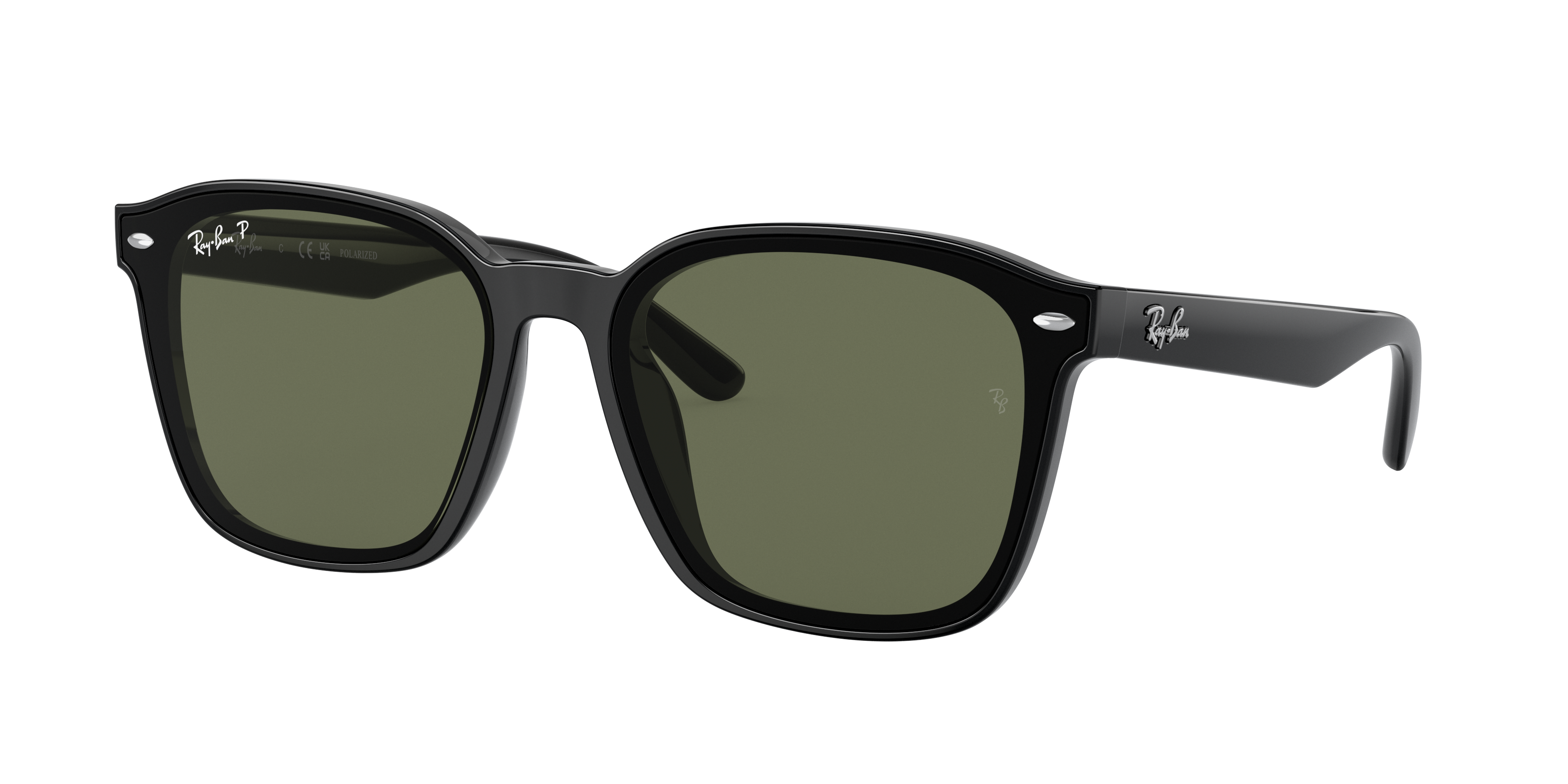 Ray-Ban RB4392D XXL (66 - 17) with Green lenses and Black frame