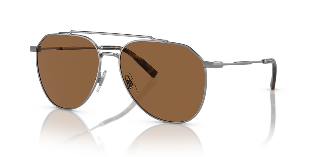 Dolce&Gabbana DG2296 XL (58 - 15) with Brown lenses and Silver