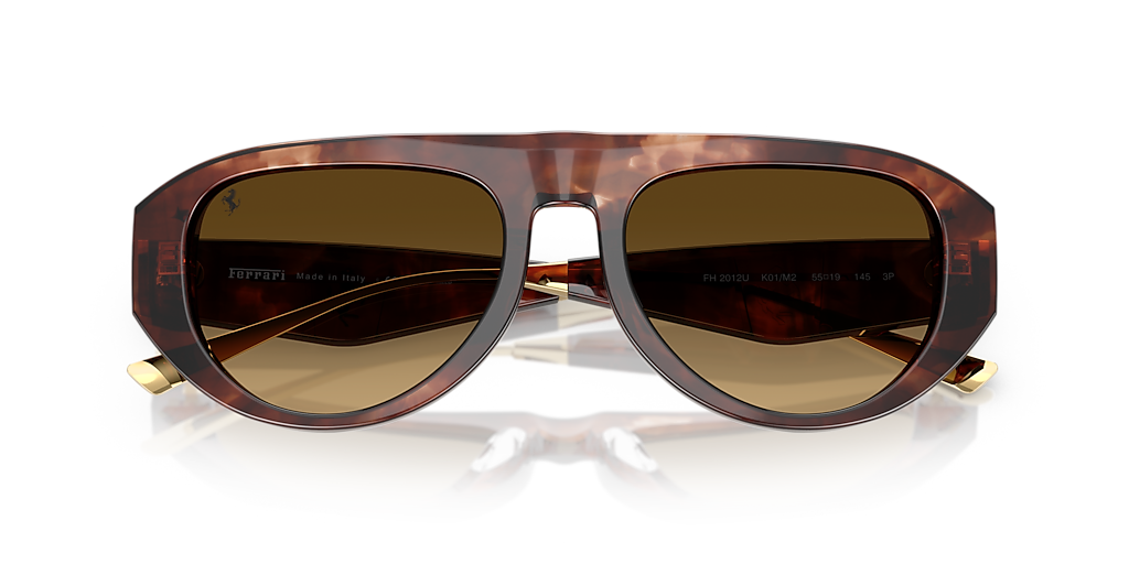 FERRARI FH2012U Havana - Unisex Sunglasses, Gradient Brown Polar Lens