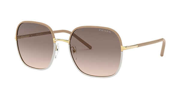 Prada PR 67XS 58 Hellbraun Verlauf Hellgrau & Beige Sunglasses
