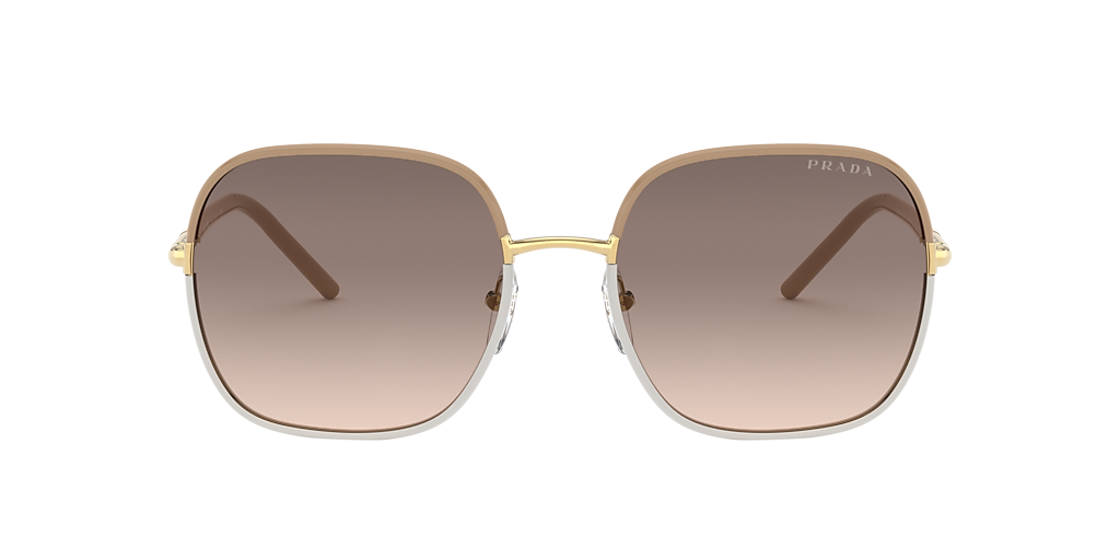 Prada PR 67XS XL (58 - 19) with Brown lenses and Beige frame