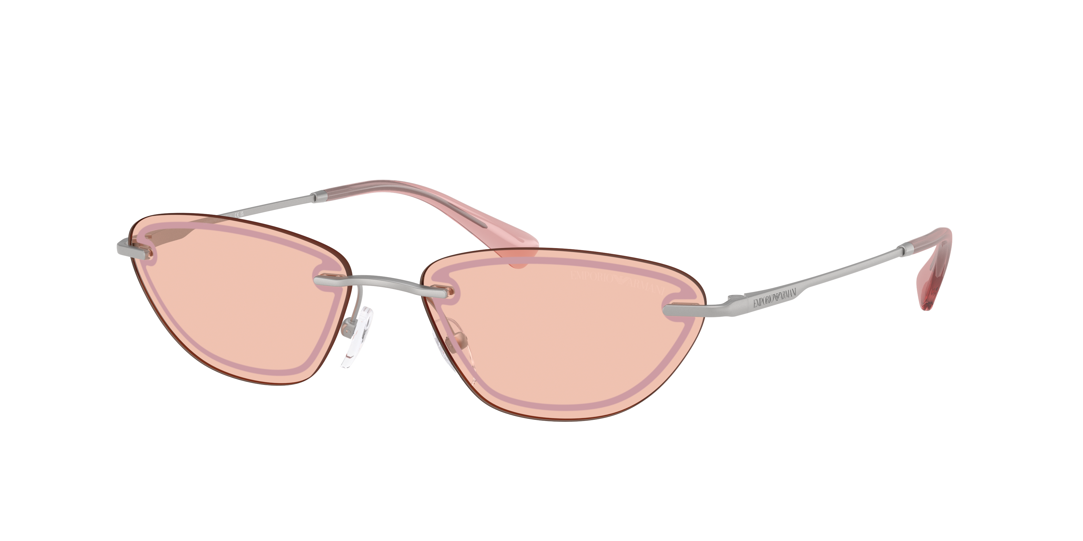 Emporio Armani Woman Sunglass EA2158 -  Frame color: Matte Silver, Lens color: Light Pink