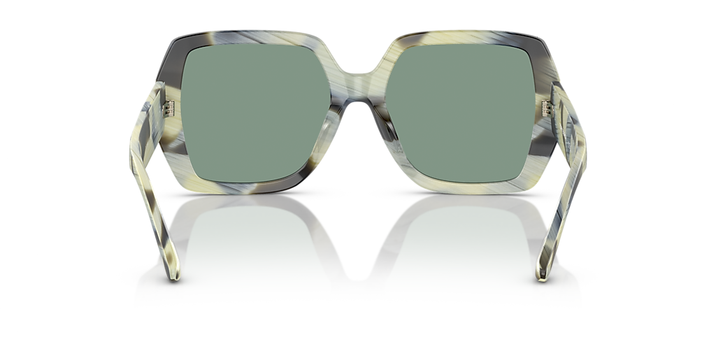 TORY BURCH TY7191U Ivory Brown Horn - Women Sunglasses, Petrol Green Lens