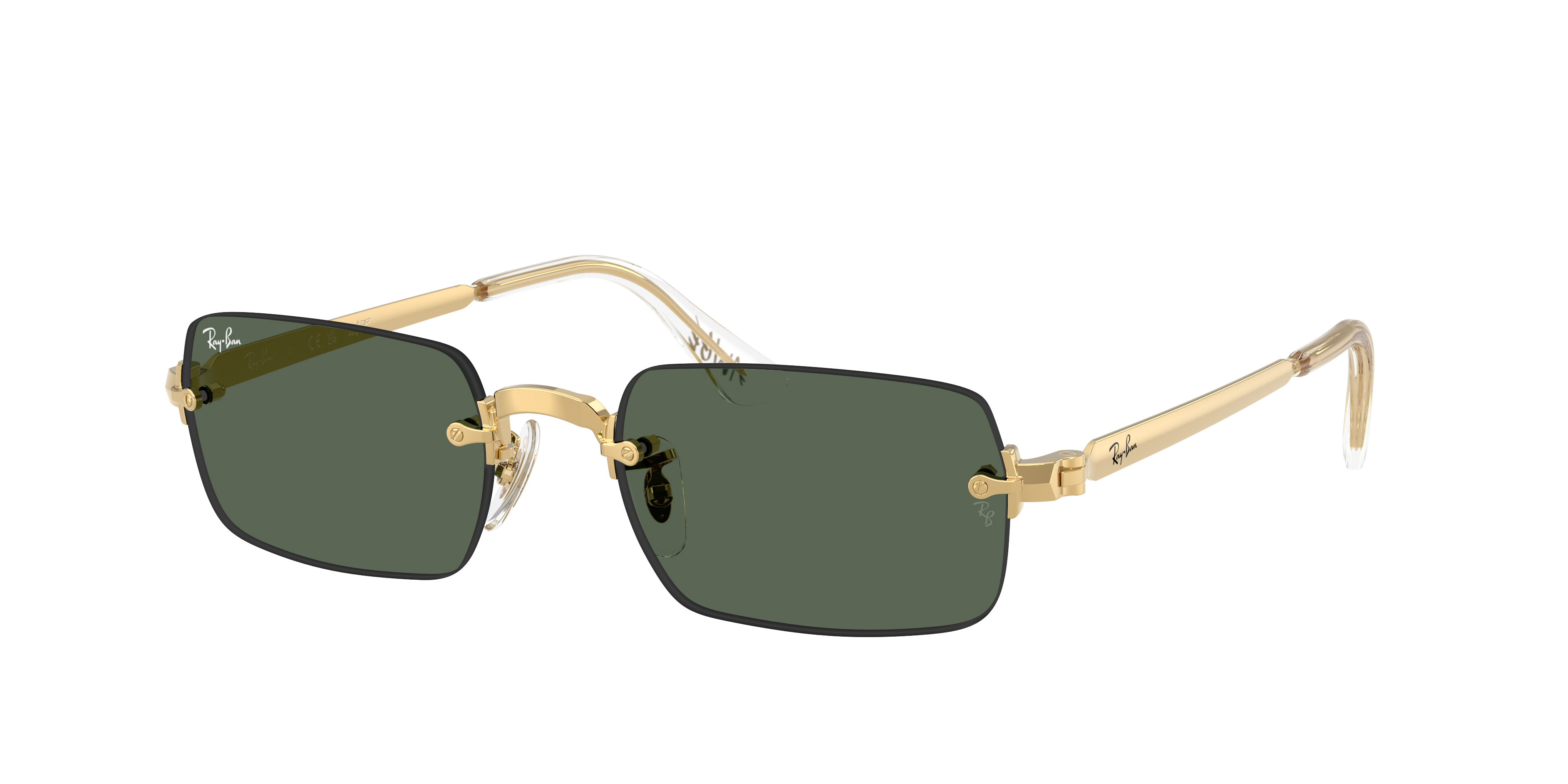 Ray-Ban Unisex Sunglass RB3928 By A$AP Rocky -  Frame color: Arista Gold, Lens color: Dark Green