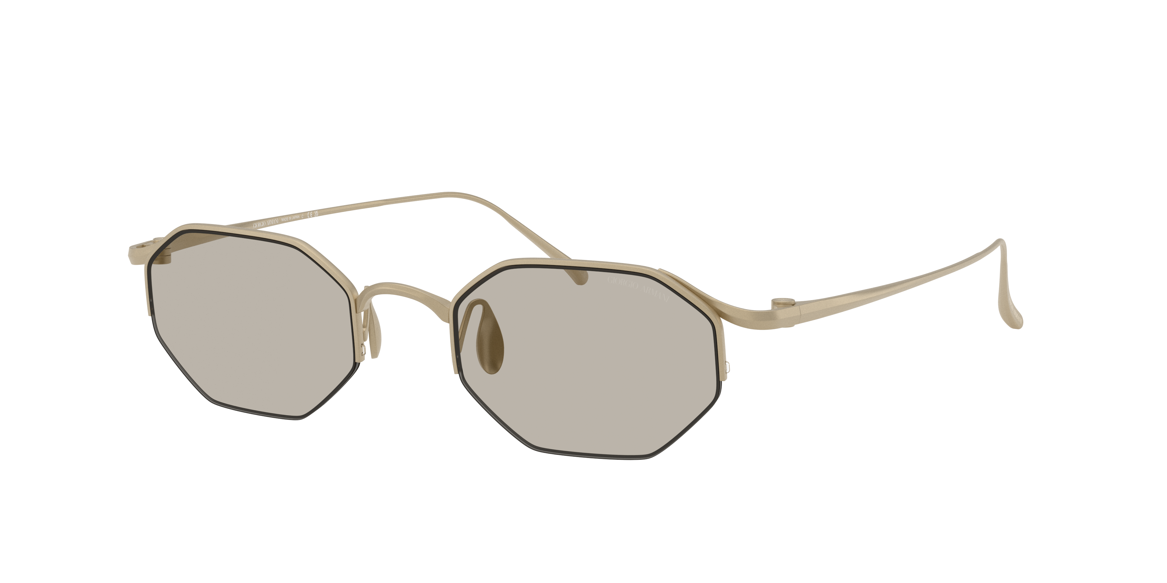 Giorgio Armani Man Sunglass AR6171T -  Frame color: Matte Soft Gold, Lens color: Light Brown