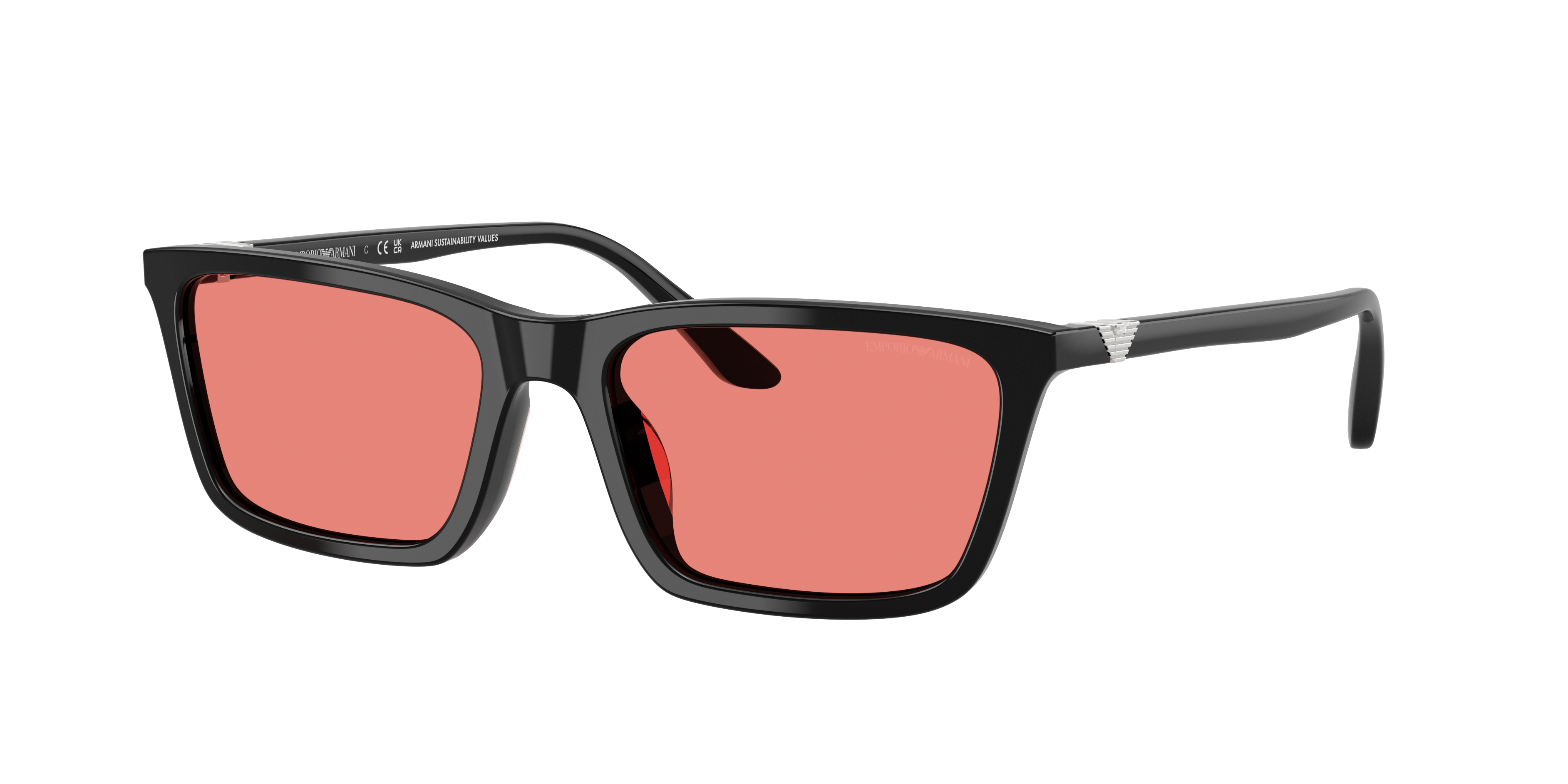 Emporio Armani Woman Sunglass EA4239U -  Frame color: Shiny Black, Lens color: Pink