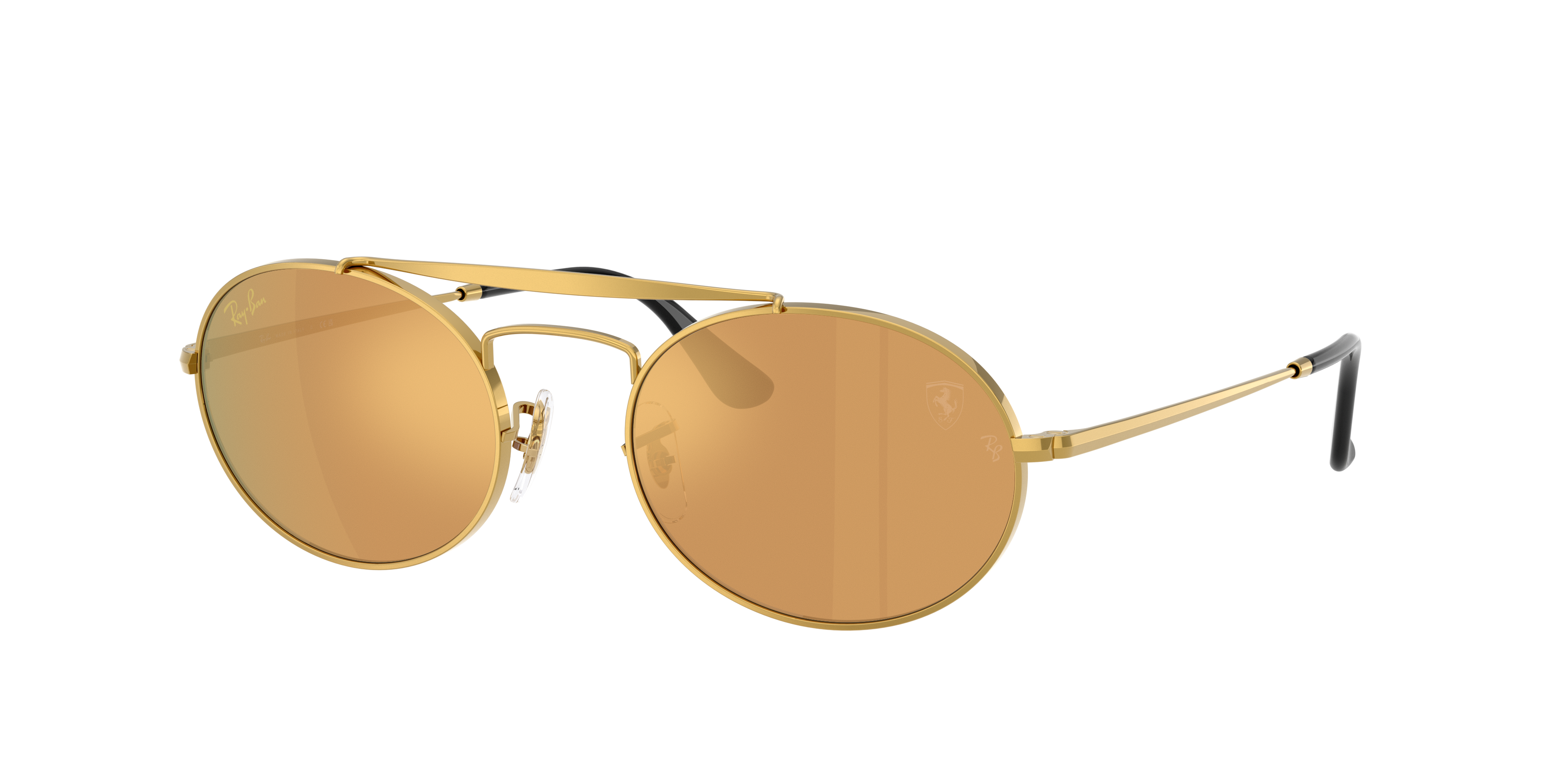 Ray Ban Rb3775m Scuderia Ferrari Collection Sunglasses Legend Gold Frame Brown Lenses 54-20 In Gold