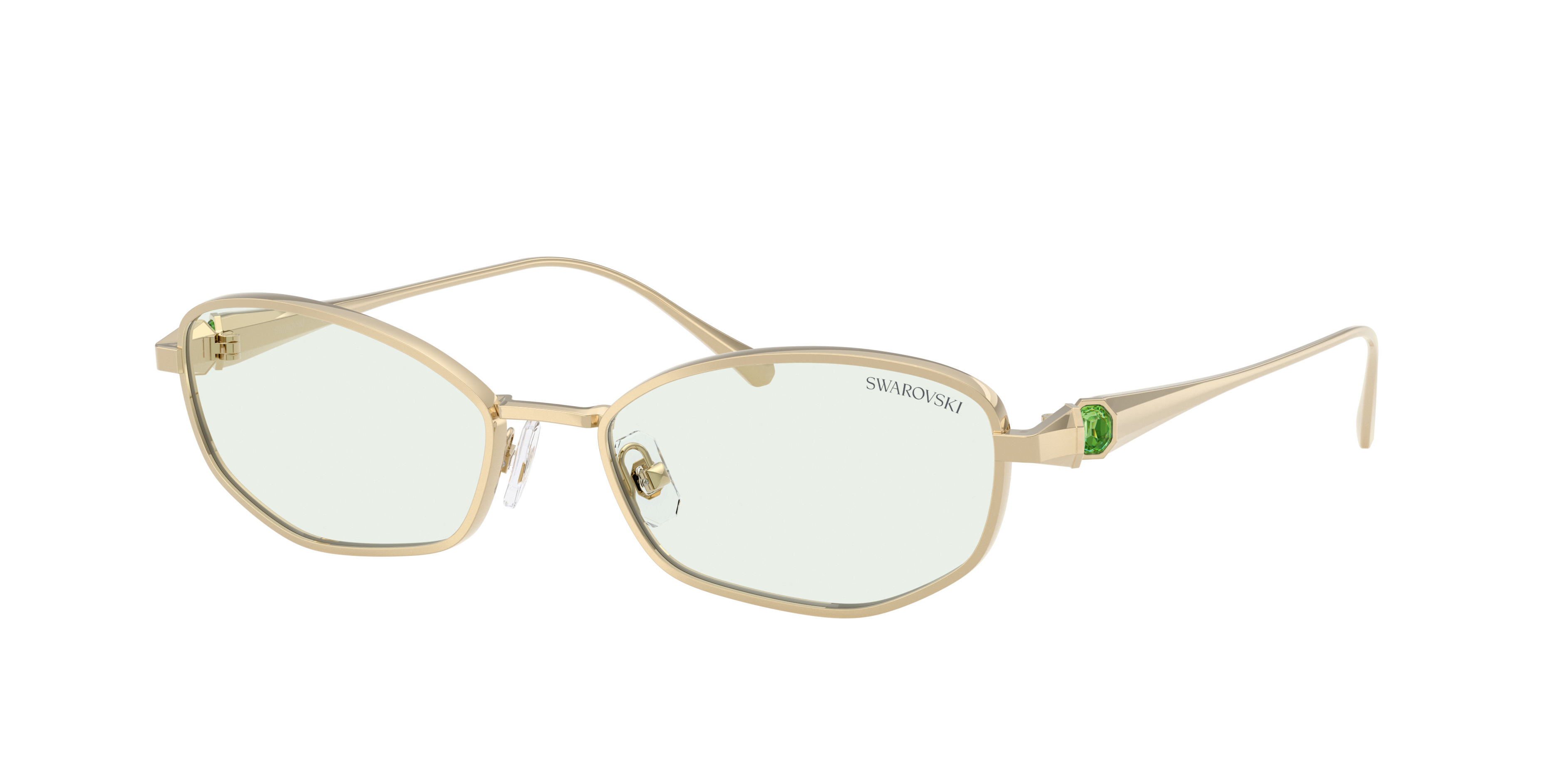 Swarovski Woman Sunglass SK7042 -  Frame color: Pale Gold, Lens color: Photo Green To Dark Green