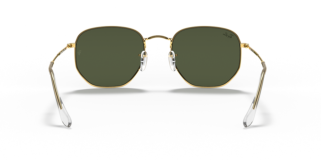 Ray-Ban RB3548 Hexagonal XL (54 - 21) with Green lenses and Gold frame |  Sunglass Hut®