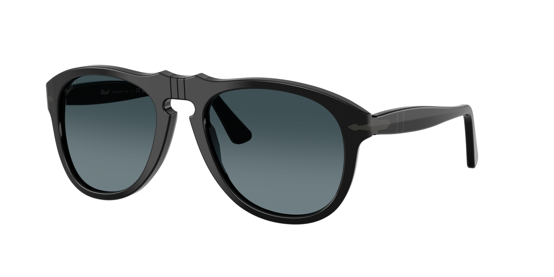 Persol Unisex Sunglass PO0649NE - Total Black Arrow -  Frame color: Black, Lens color: Blue Gradient Polarized