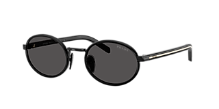 Prada PR51WS Pilot Sunglasses Prada Matte Black Grey Polarized Lens Prada Sunglasses Polarized Black Gunmetal Grey Glass Lens  main image 3