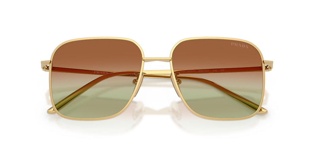 Prada PR C54SD XL (57 - 17) with Green lenses and Gold frame