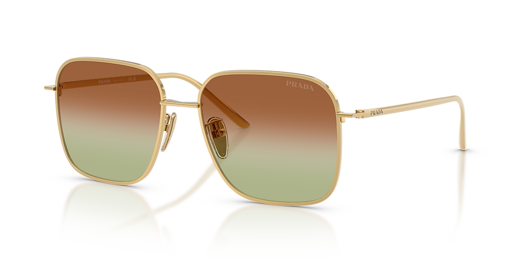 Prada PR C54SD XL (57 - 17) with Green lenses and Gold frame