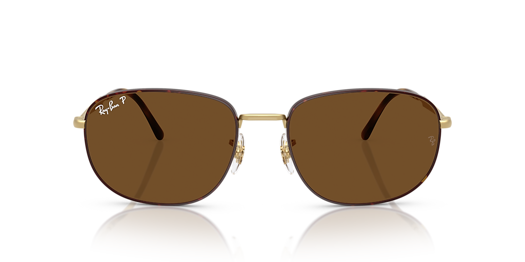 RAY-BAN RB3754 Matte Havana On Matte Arista Gold - Unisex Sunglasses, Polar Brown Lens