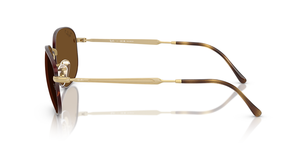 RAY-BAN RB3754 Matte Havana On Matte Arista Gold - Unisex Sunglasses, Polar Brown Lens