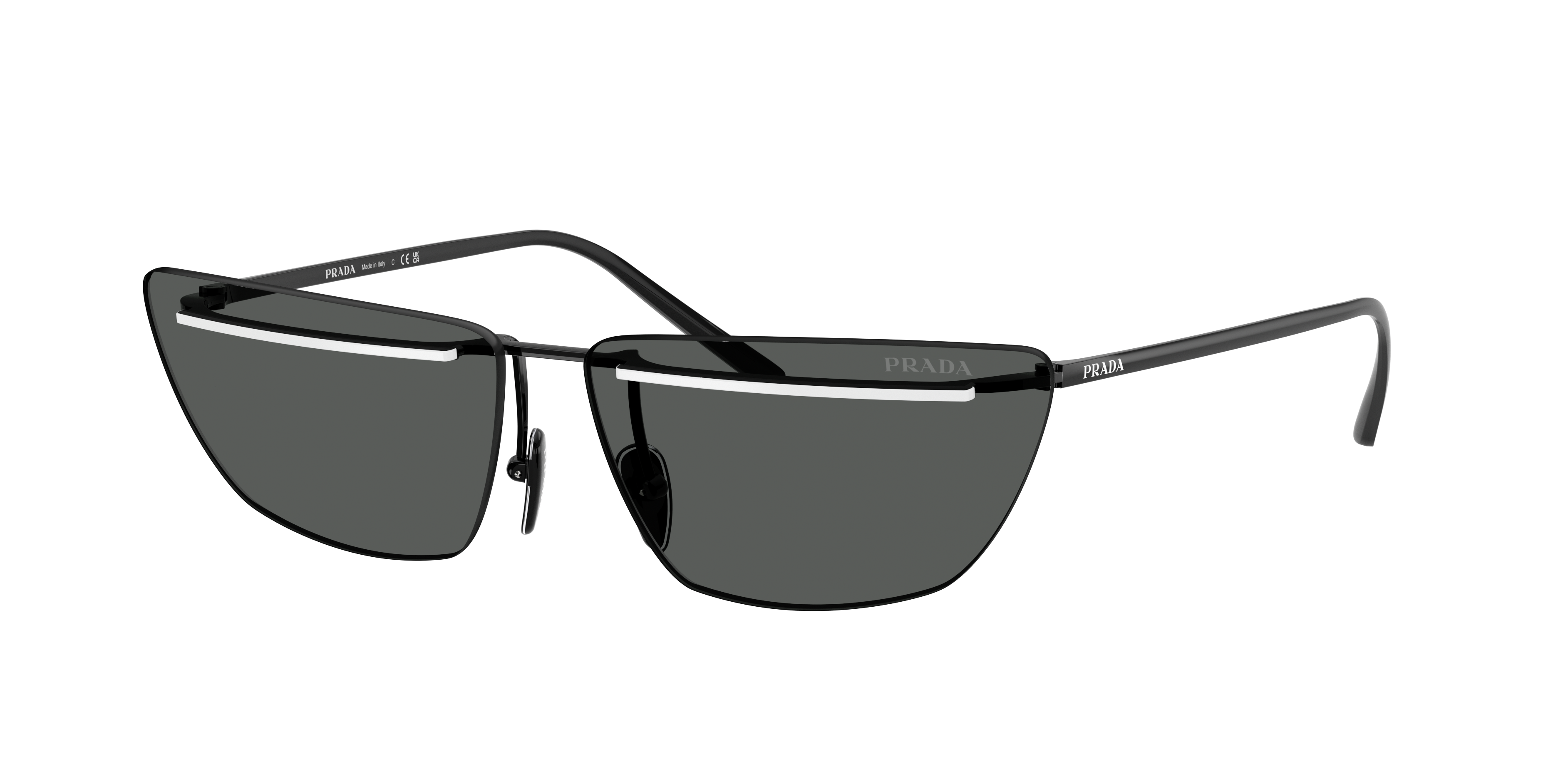 Prada PR C52S M (64 - 13) with Grey lenses and Black frame