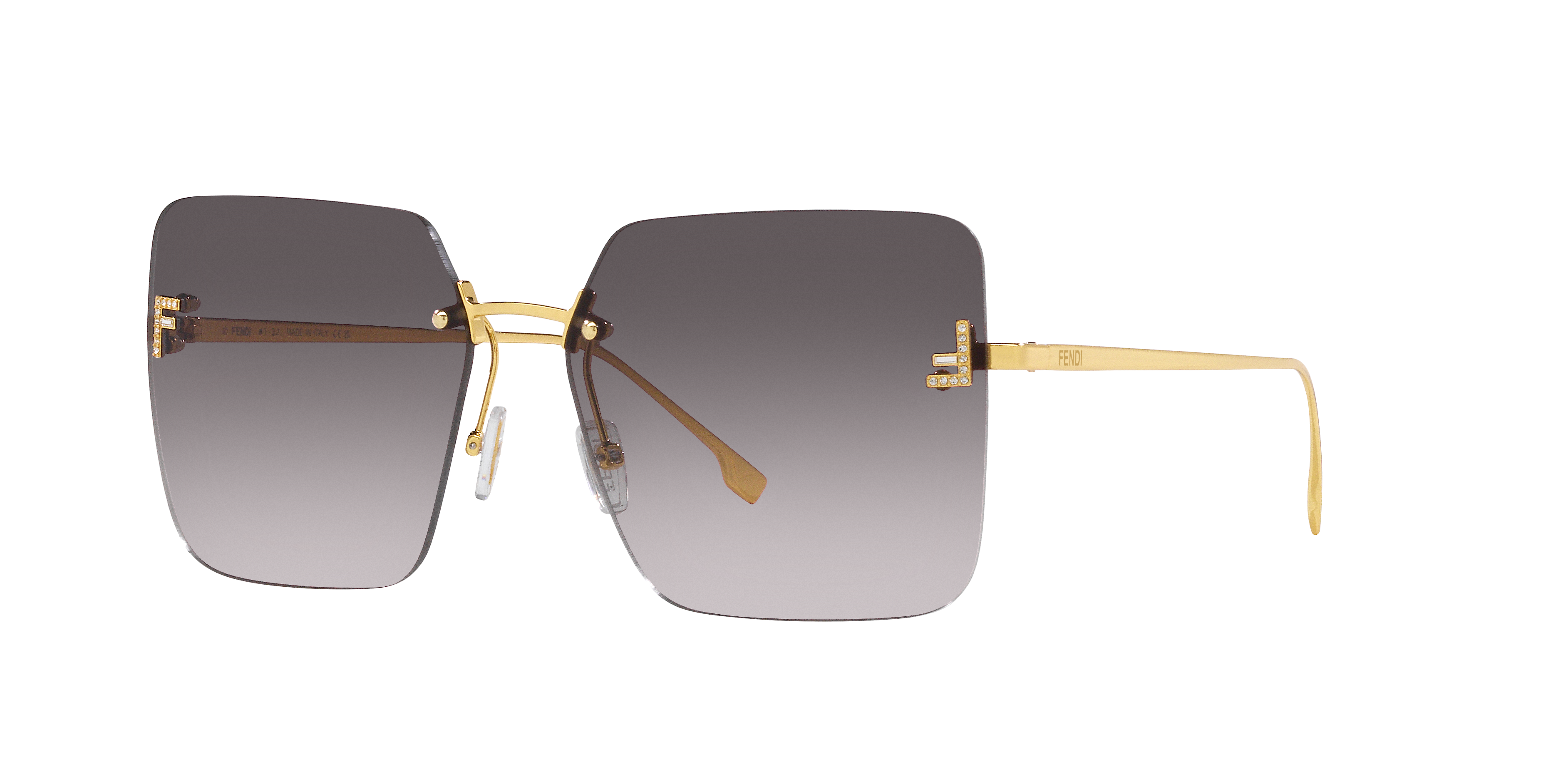 【送料&関税込】Fendi Rimless Oval Sunglasses Fendi Rimless Oval-frame Crystal-embellished Gold-tone