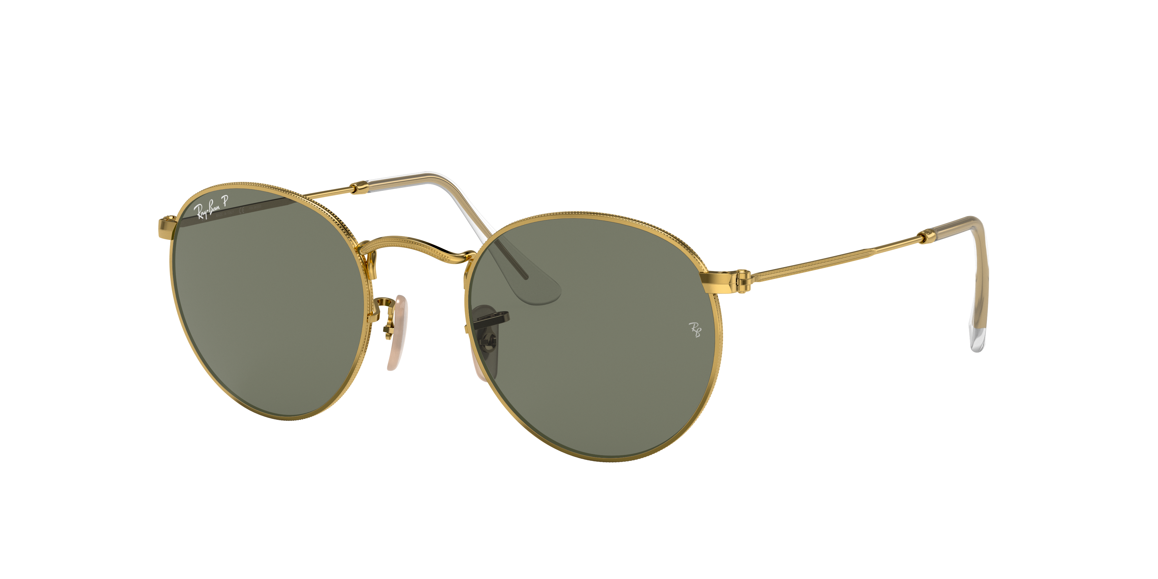 小物 Ray-Ban Round l RB3447 001 50-21 Ray-Ban RB3447 Round Metal S (50 - 21) with Green lenses and