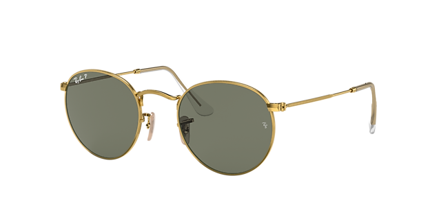 Ray-Ban RB3447 Round Metal 50 G-15 Grün & Gold Sunglasses 