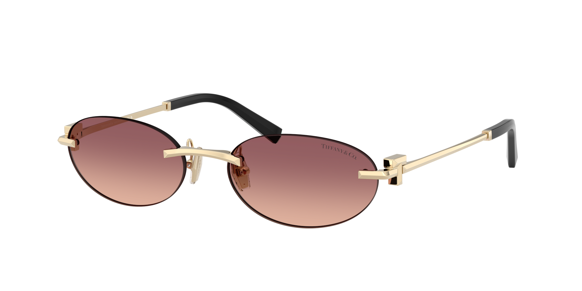 Tiffany & Co. Women’s Rimless Sunglasses with Brown Lenses and Tiffany Blue Case Tiffany & Co Rimless oval #AspecTiffany #Aspeceyewear main image 3